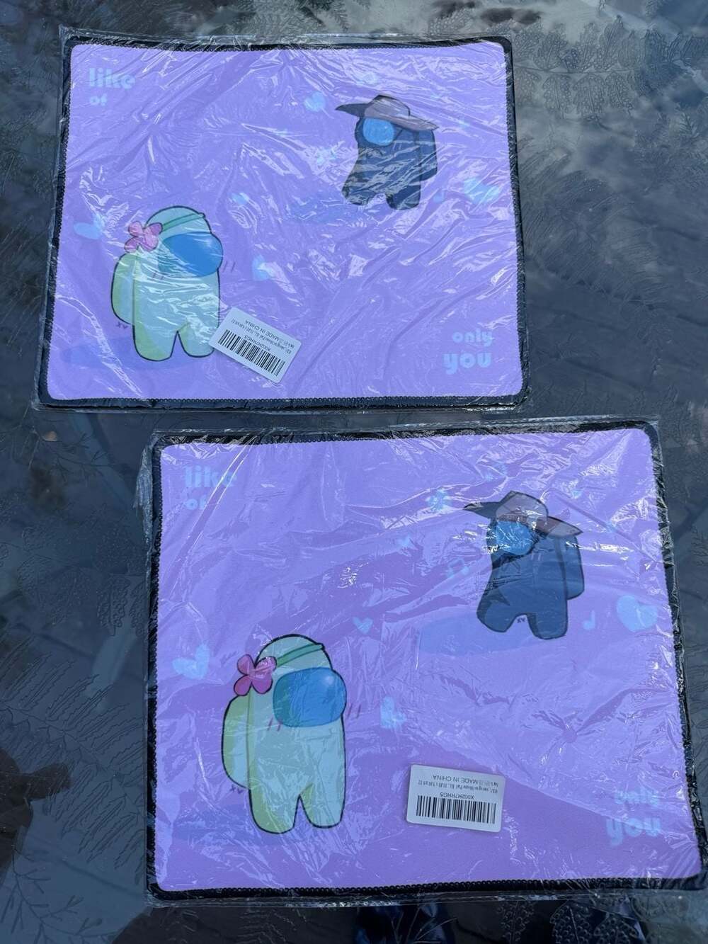 Among Us Mouse Pad 11.81 x 9.84 x 0.12 Inch Purple lot of 2